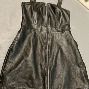 Black Faux Leather Dress